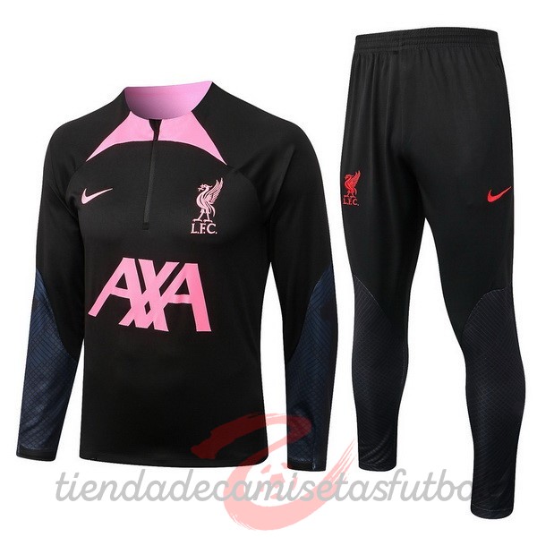 Chandal Niños Liverpool 2022 2023 Negro Rosa Camisetas Originales Baratas