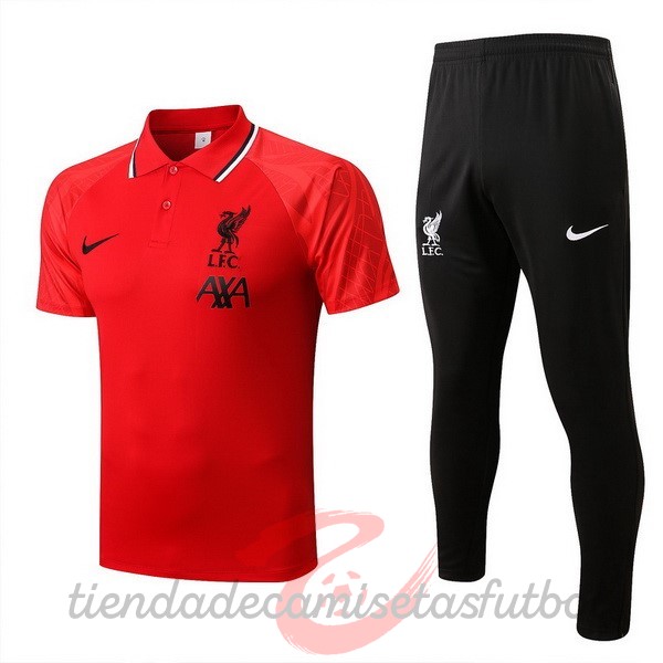 Conjunto Completo Polo Liverpool 2022 2023 Rojo I Negro Camisetas Originales Baratas