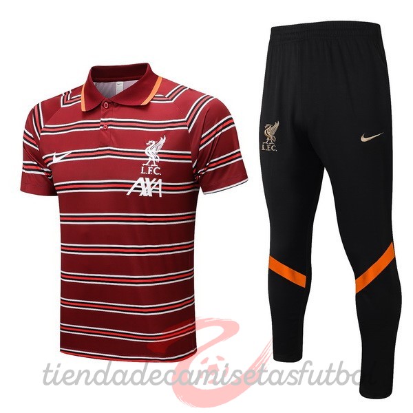 Conjunto Completo Polo Liverpool 2022 2023 Rojo Negro Camisetas Originales Baratas