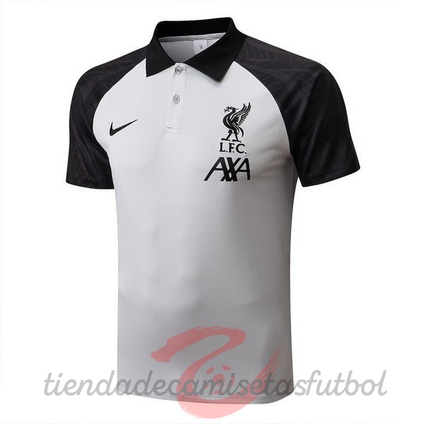 Polo Liverpool 2022 2023 Blanco Negro Camisetas Originales Baratas