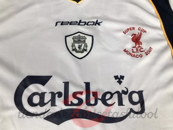 European Super Cup Casa Camiseta Liverpool Retro 2005 Blanco Camisetas Originales Baratas
