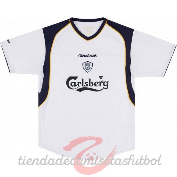 Segunda Camiseta Liverpool Retro 2001 2003 Blanco Camisetas Originales Baratas