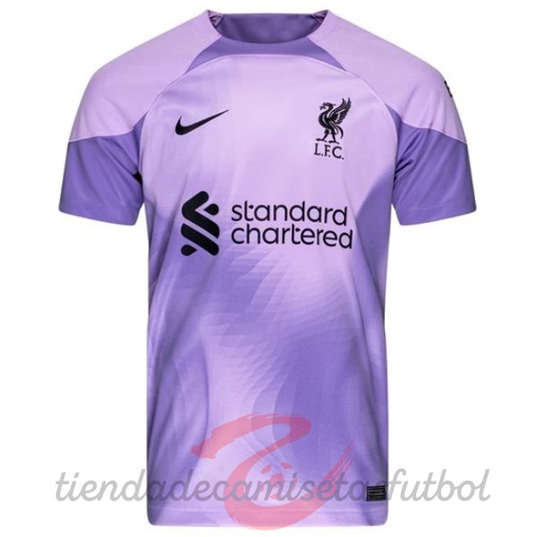 Tailandia Camiseta Portero Liverpool 2022 2023 Purpura Camisetas Originales Baratas