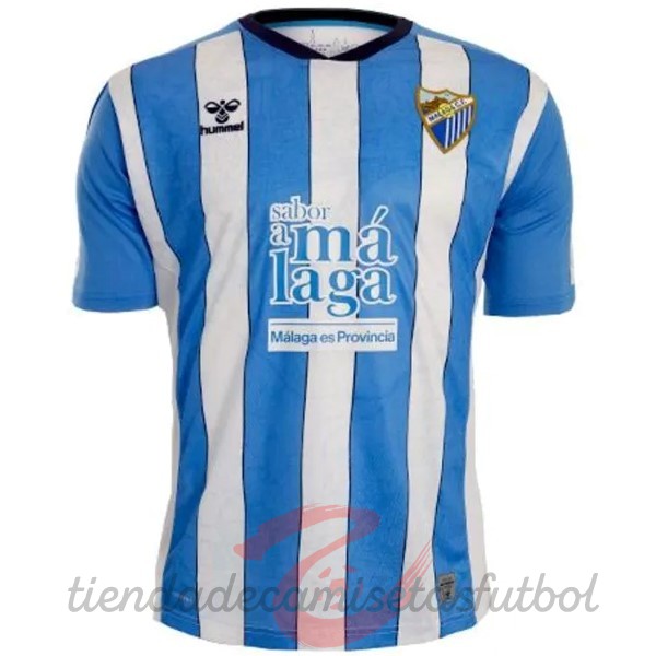 Casa Camiseta Málaga CF 2022 2023 Azul Blanco Camisetas Originales Baratas