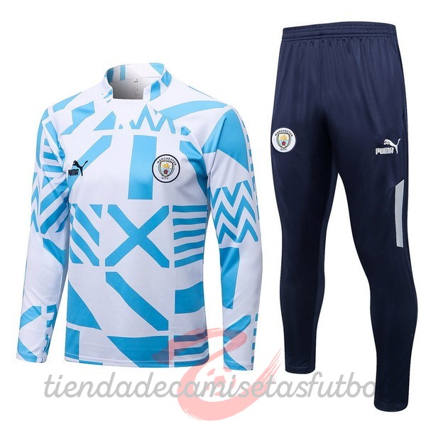 Chandal Manchester City 2022 2023 Azul Blanco Camisetas Originales Baratas