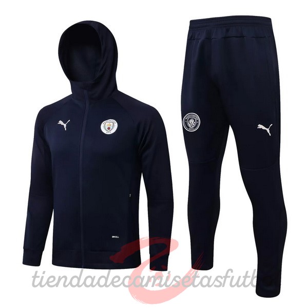 Chaqueta Con Capucha Manchester City 2021 2022 Azul Marino Camisetas Originales Baratas