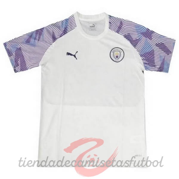 Entrenamiento Manchester City 2020 2021 Blanco Purpura Camisetas Originales Baratas