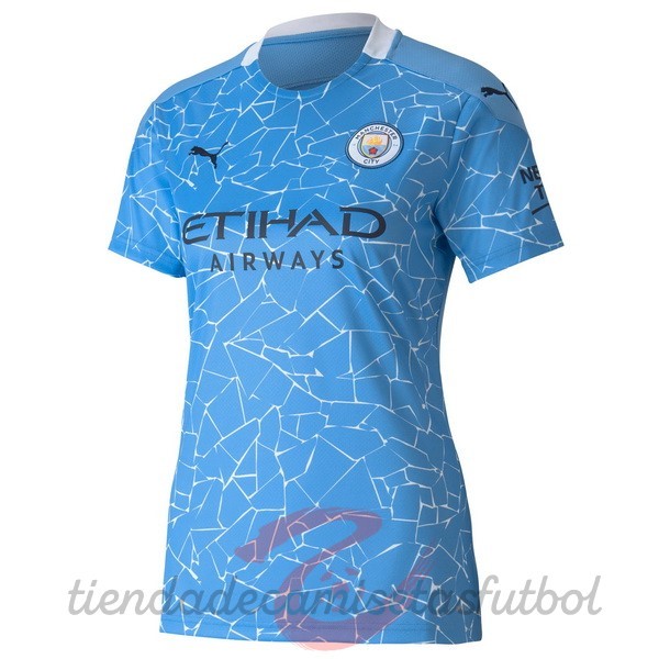 Casa Camiseta Mujer Manchester City 2020 2021 Azul Camisetas Originales Baratas