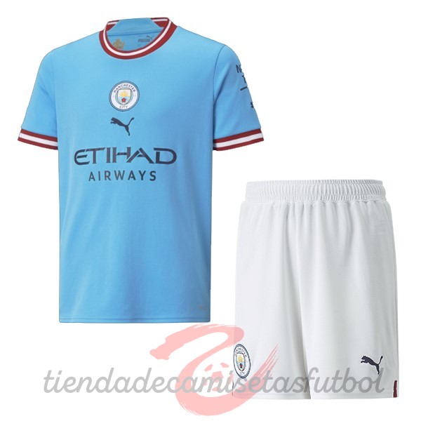 Casa Conjunto De Niños Manchester City 2022 2023 Azul Camisetas Originales Baratas