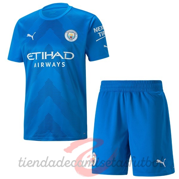 Portero Conjunto De Niños Manchester City 2022 2023 Azul Camisetas Originales Baratas