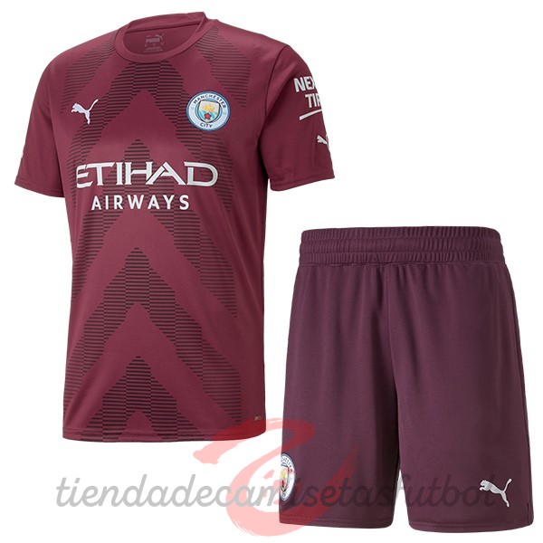 Portero Conjunto De Niños Manchester City 2022 2023 Rojo Camisetas Originales Baratas