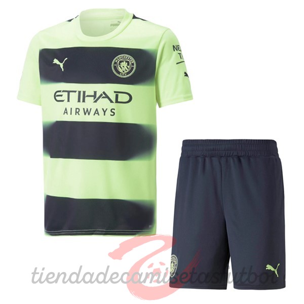 Tercera Conjunto De Niños Manchester City 2022 2023 Verde Camisetas Originales Baratas