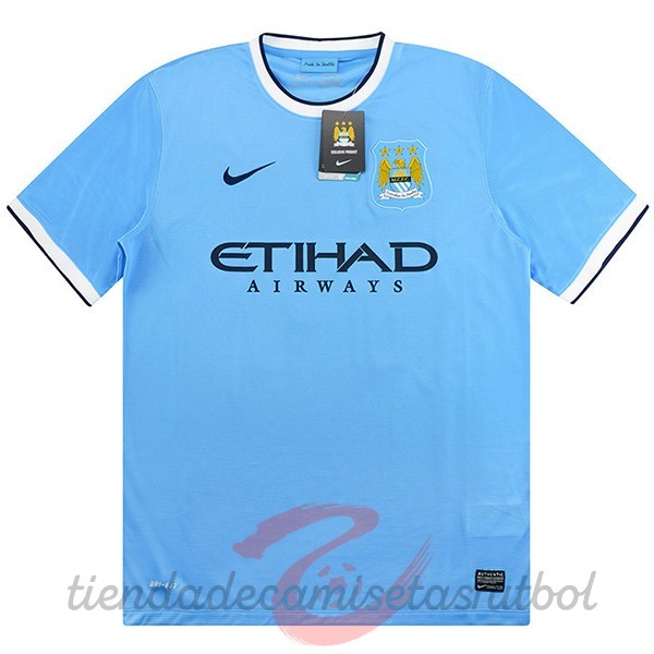 Casa Camiseta Manchester City Retro 2013 2014 Azul Camisetas Originales Baratas