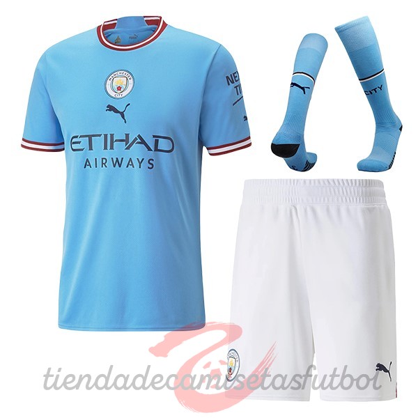Casa Camiseta Pantalones Calcetines Manchester City 2022 2023 Azul Camisetas Originales Baratas