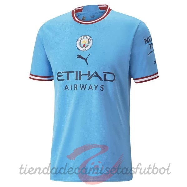Tailandia Casa Camiseta Manchester City 2022 2023 Azul Camisetas Originales Baratas