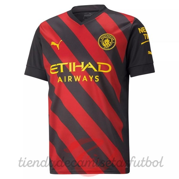 Tailandia Segunda Camiseta Manchester City 2022 2023 Rojo Camisetas Originales Baratas