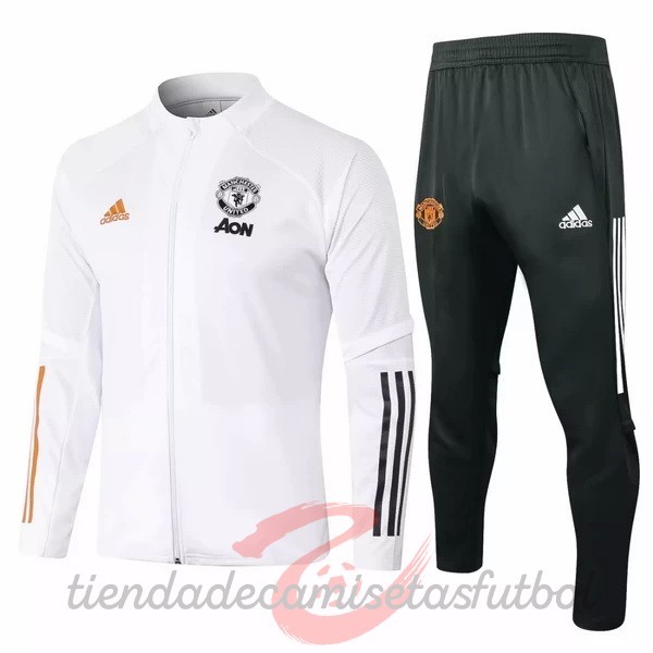 Chandal Manchester United 2020 2021 Blanco Negro Naranja Camisetas Originales Baratas