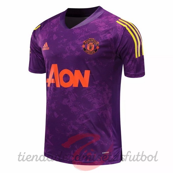 Entrenamiento Manchester United 2020 2021 Purpura Camisetas Originales Baratas