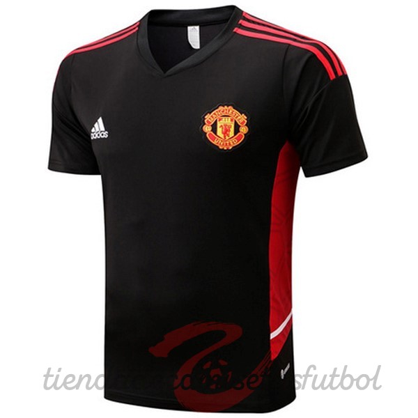 Entrenamiento Manchester United 2022 2023 Negro Rojo Camisetas Originales Baratas
