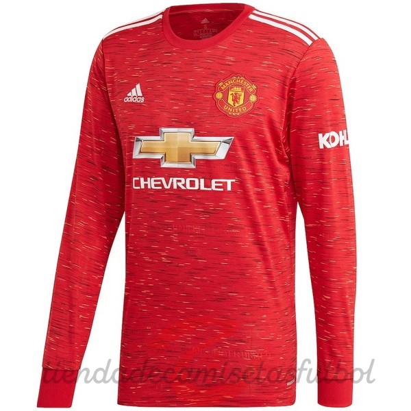 Casa Manga Larga Manchester United 2020 2021 Rojo Camisetas Originales Baratas