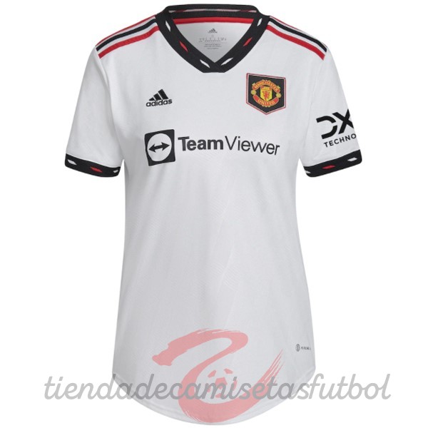 Segunda Camiseta Mujer Manchester United 2022 2023 Blanco Camisetas Originales Baratas