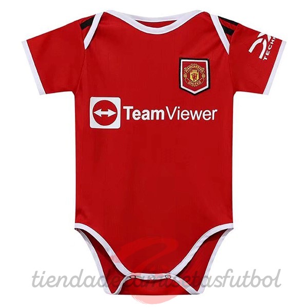 Casa Onesies Niños Manchester United 2022 2023 Rojo Camisetas Originales Baratas