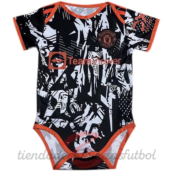 Tercera Onesies Niños Manchester United 2022 2023 Negro Camisetas Originales Baratas
