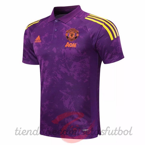 Polo Manchester United 2020 2021 Purpura Camisetas Originales Baratas