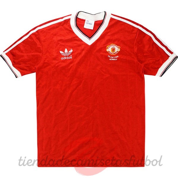 Casa Camiseta Manchester United Retro 1983 Rojo Camisetas Originales Baratas