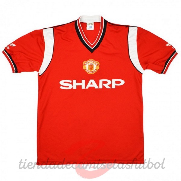 Casa Camiseta Manchester United Retro 1984 1986 Rojo Camisetas Originales Baratas