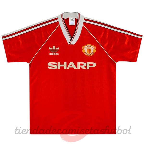 Casa Camiseta Manchester United Retro 1988 1990 Rojo Camisetas Originales Baratas