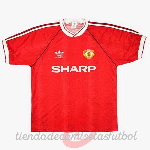 Casa Camiseta Manchester United Retro 1990 1992 Rojo Camisetas Originales Baratas