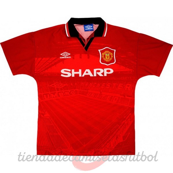 Casa Camiseta Manchester United Retro 1994 1996 Rojo Camisetas Originales Baratas