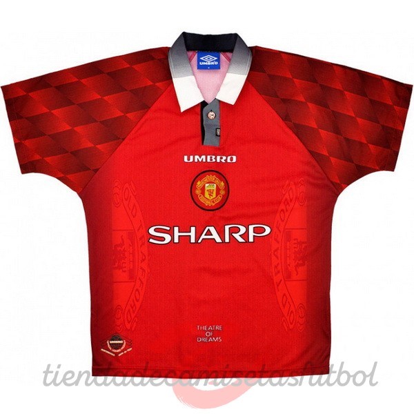 Casa Camiseta Manchester United Retro 1996 1997 Rojo Camisetas Originales Baratas