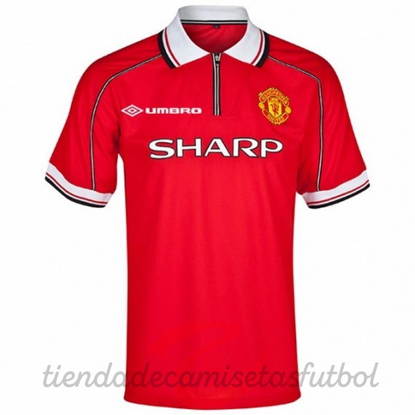 Casa Camiseta Manchester United Retro 1998 1999 Rojo Camisetas Originales Baratas