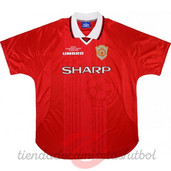 Casa Camiseta Manchester United Retro 1999 2000 Rojo Camisetas Originales Baratas