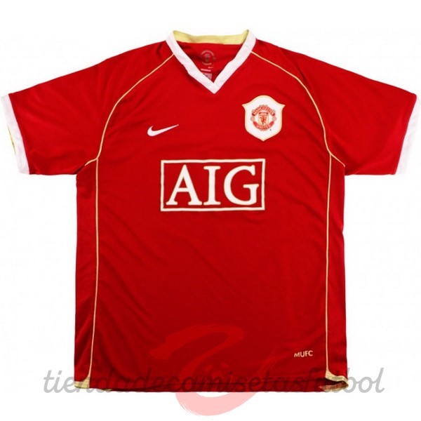 Casa Camiseta Manchester United Retro 2006 2007 Rojo Camisetas Originales Baratas