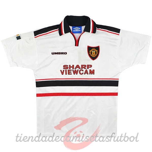 Segunda Camiseta Manchester United Retro 1998 1999 Blanco Camisetas Originales Baratas
