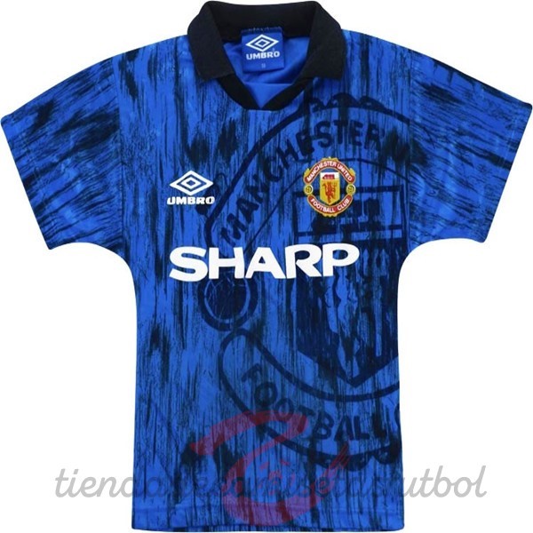 Segunda Camiseta Manchester United Retro 92 93 Azul Marino Camisetas Originales Baratas
