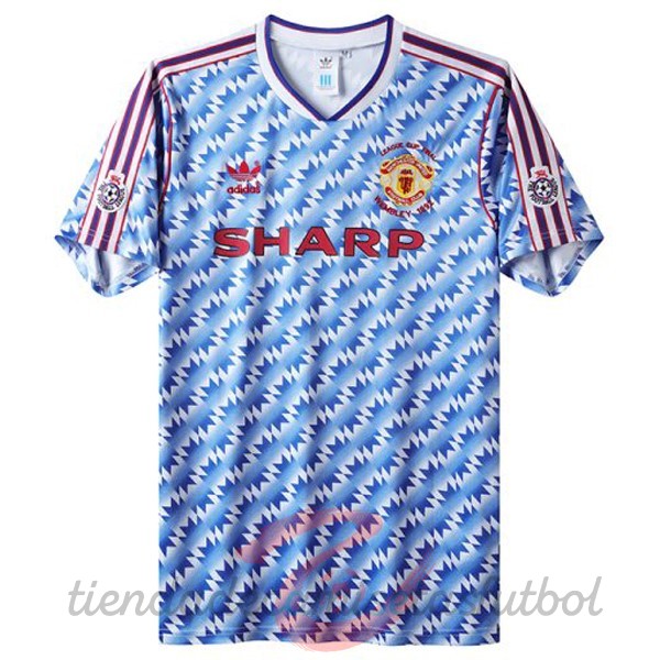 Segunda Camiseta Manchester United Retro 1992 Azul Camisetas Originales Baratas