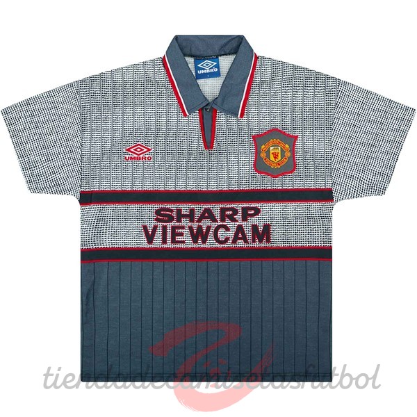 Segunda Camiseta Manchester United Retro 1995 1996 Gris Camisetas Originales Baratas