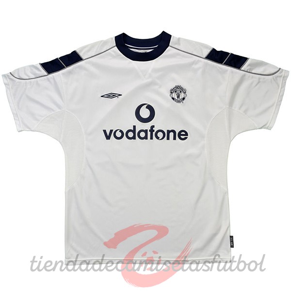 Segunda Camiseta Manchester United Retro 2000 2001 Blanco Camisetas Originales Baratas