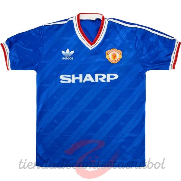 Tercera Camiseta Manchester United Retro 1986 1988 Azul Camisetas Originales Baratas