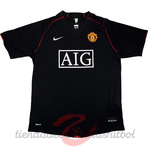 Tercera Camiseta Manchester United Retro 2007 2008 Negro Camisetas Originales Baratas