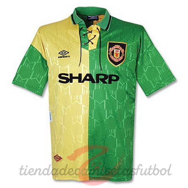 Tercera Camiseta Manchester United Retro 92 93 Verde Amarillo Camisetas Originales Baratas