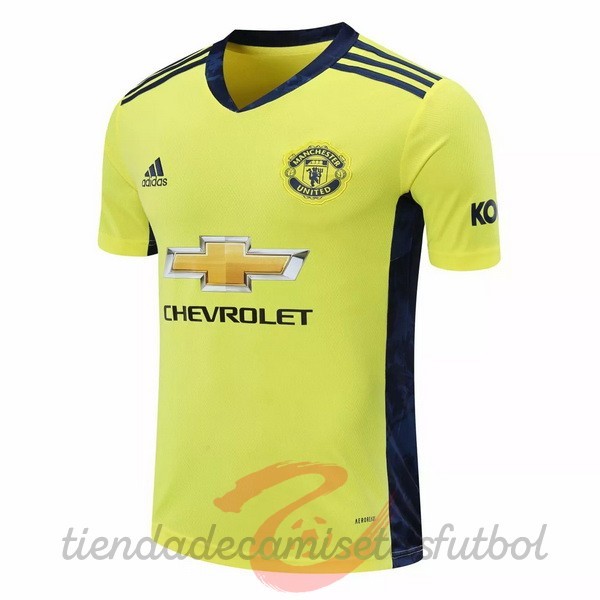 Segunda Camiseta Portero Manchester United 2020 2021 Amarillo Camisetas Originales Baratas