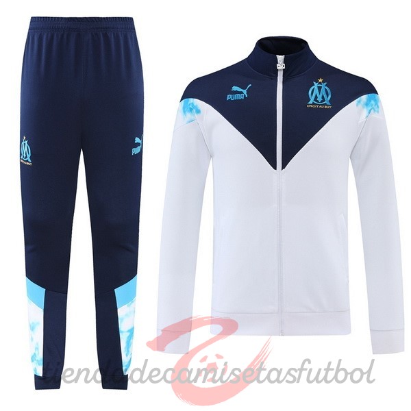 Chandal Marsella 2022 2023 Blanco Azul Camisetas Originales Baratas