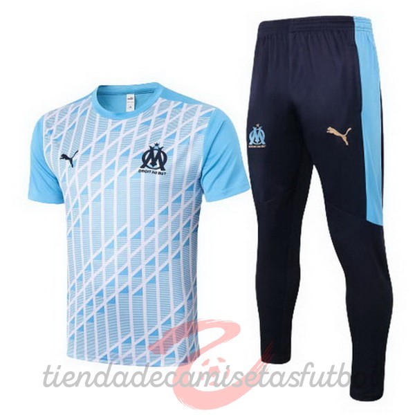 Entrenamiento Conjunto Completo Marsella 2020 2021 Azul Camisetas Originales Baratas