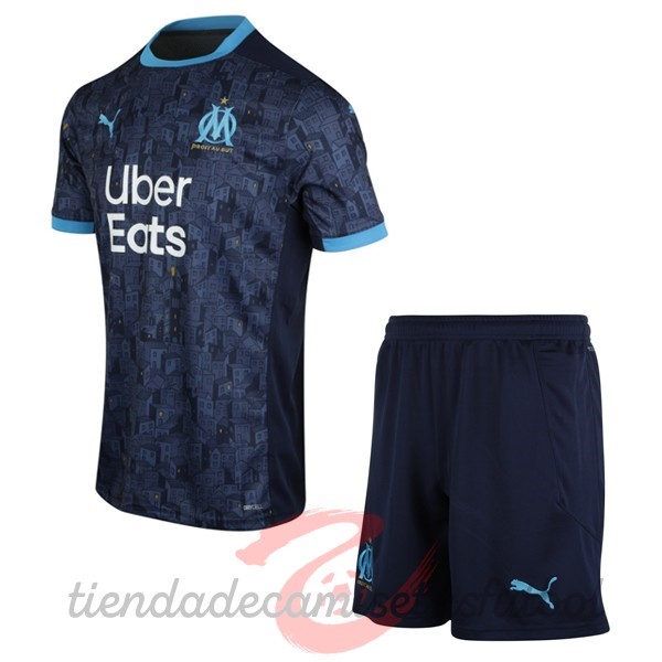 Segunda Conjunto De Niños Marsella 2020 2021 Azul Camisetas Originales Baratas
