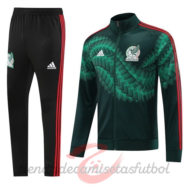 Conjunto Completo Ropa Deportiva Con Cremallera Larga México 2022 Verde Negro Camisetas Originales Baratas